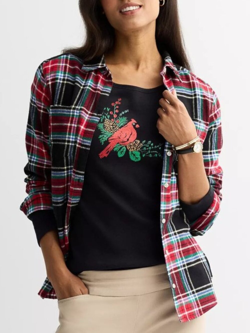 Croft & Barrow Holiday Cotton Tee XXL